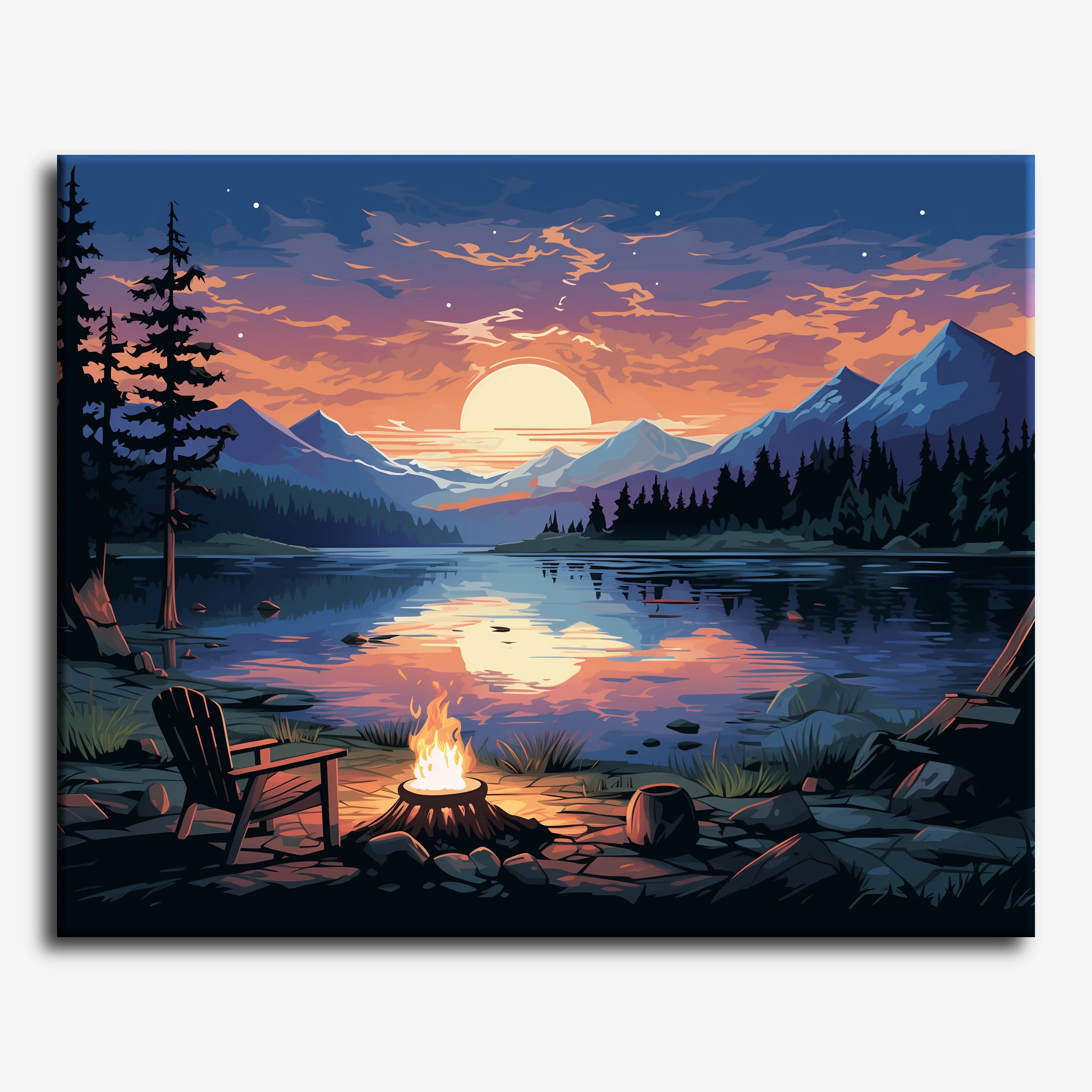 Moonlit Campfire